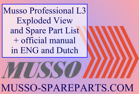 Exploded view receptenboekje en handleiding Musso Professional L3